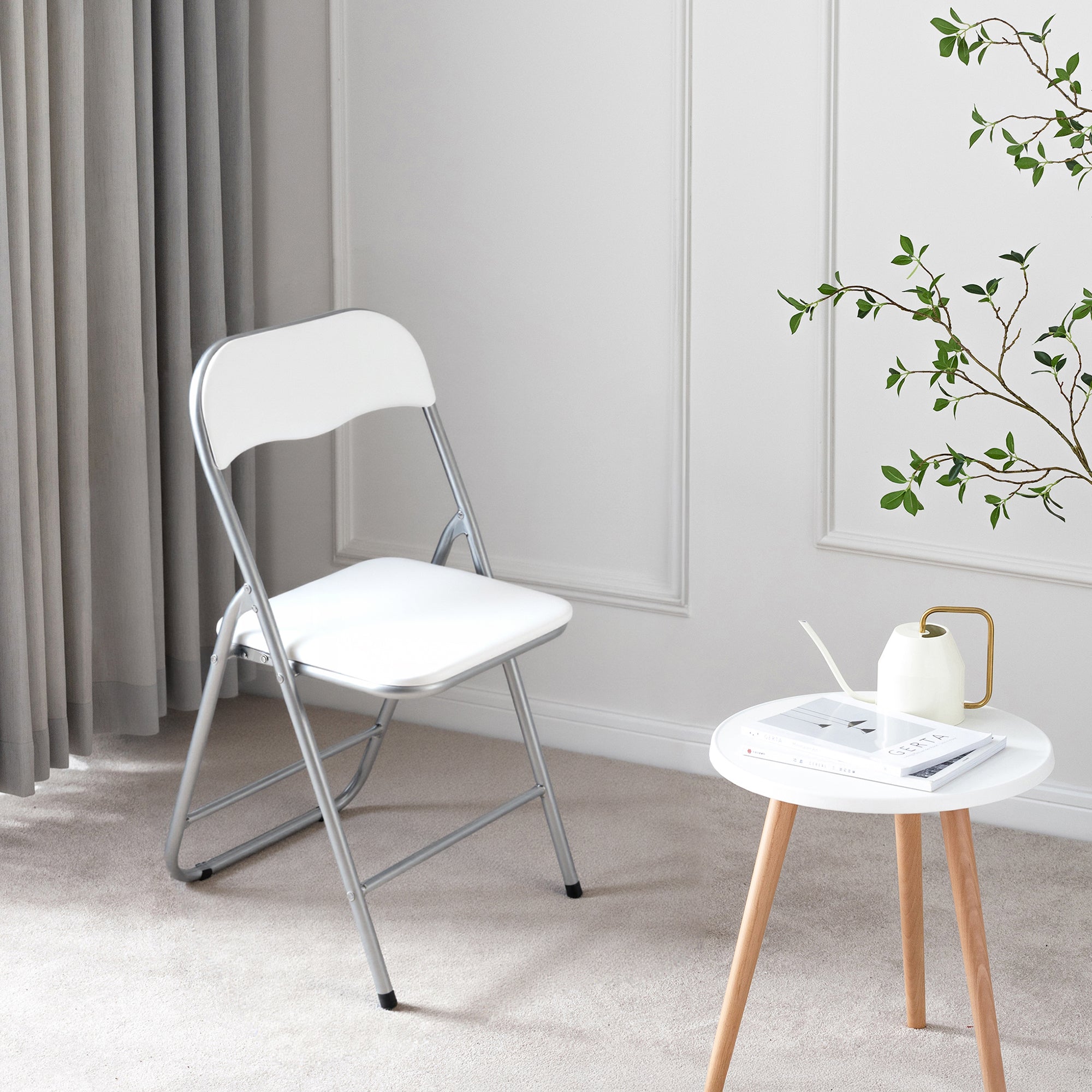 Bardi 2-delige Klapstoelen set PVC wit - 100 kg draagvermogen