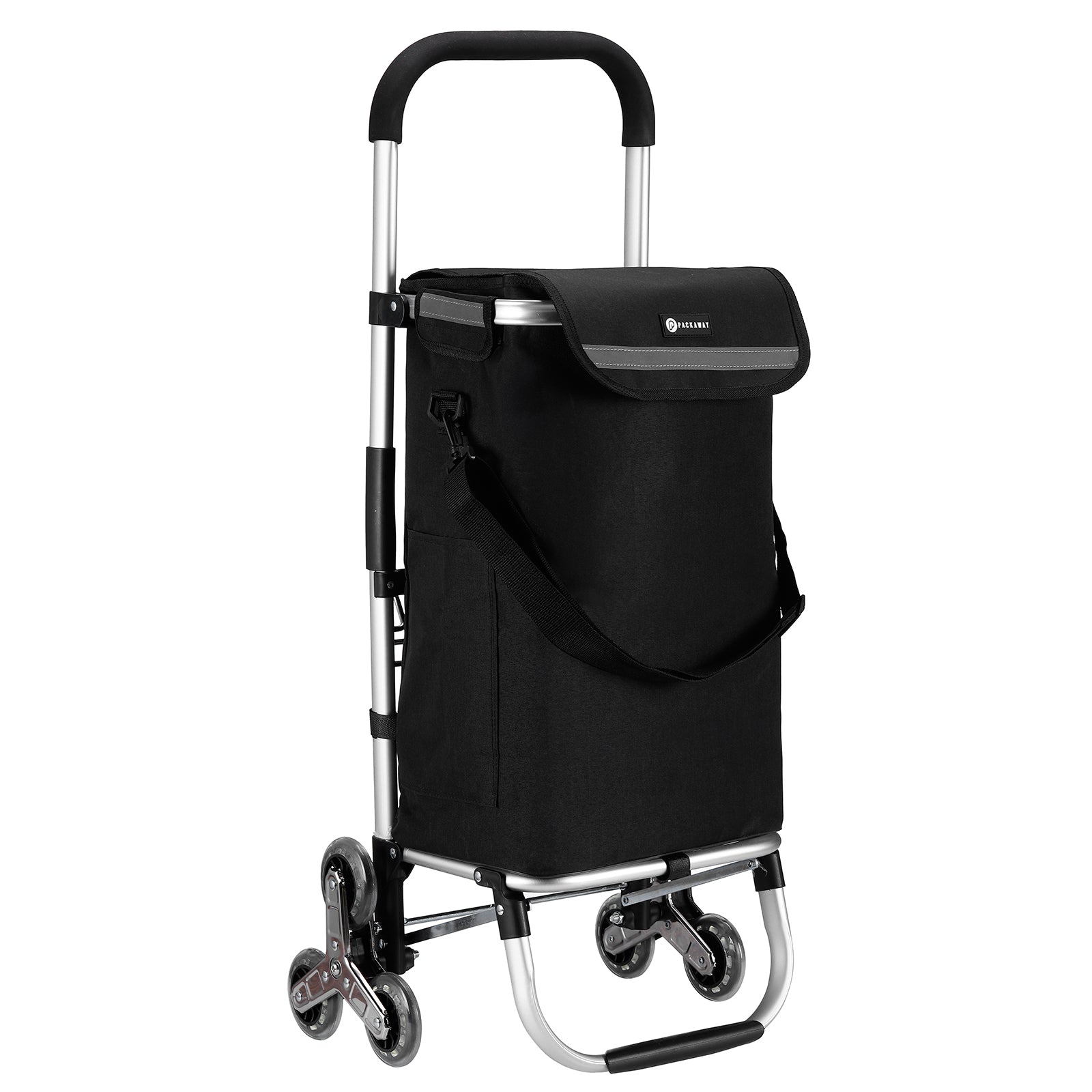 Packaway Boodschappentrolley 40L zwart - incl. trapwielen - steekwagenfunctie
