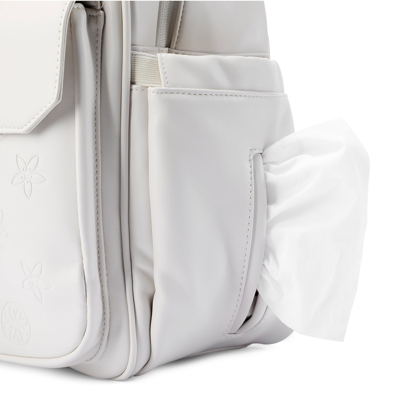 Venezia wear-resistant backpack white - PU leather - 14 inch laptop compartment - water-repellent