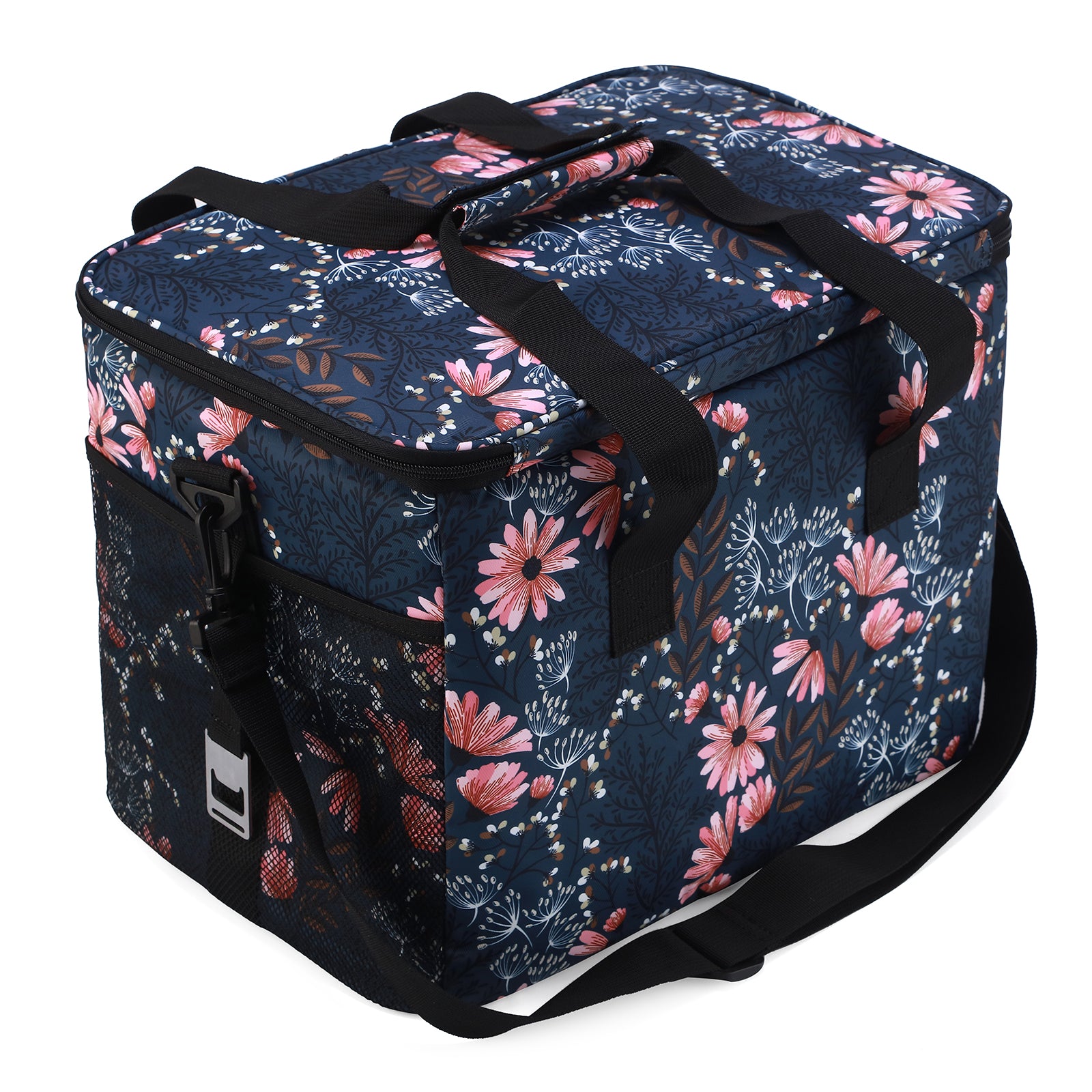 Cooler bag 30L Japanese flower - lunch bag - foldable - 4-layer insulated - incl. 4 free cooling elements and carrying strap