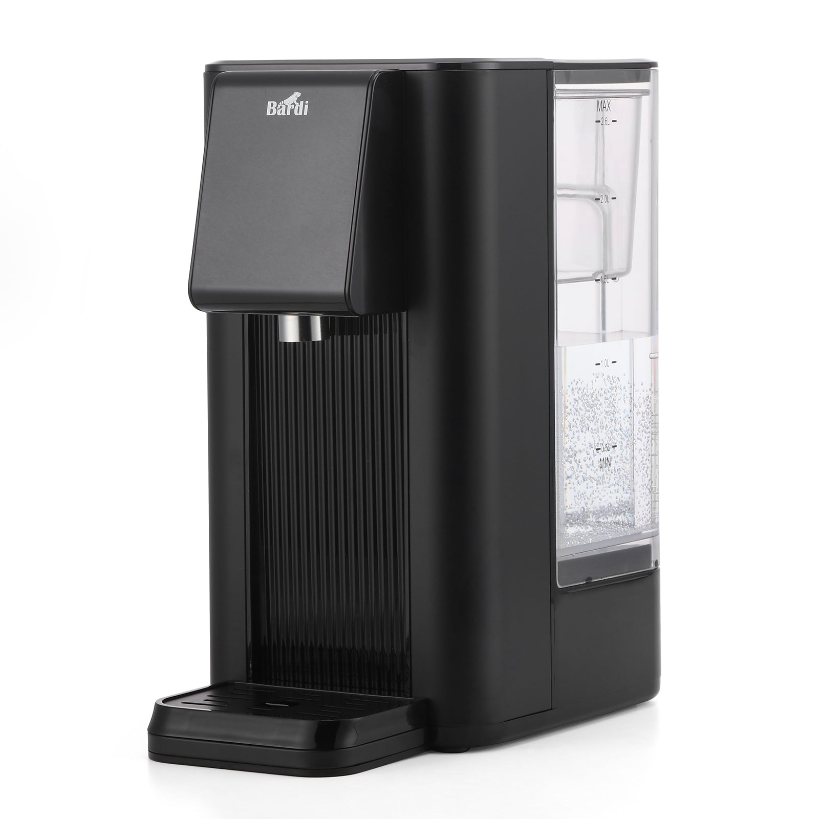 Bardi Heetwaterdispenser 2,6L zwart met STRIX filter - incl. thermoscup + onderzetter