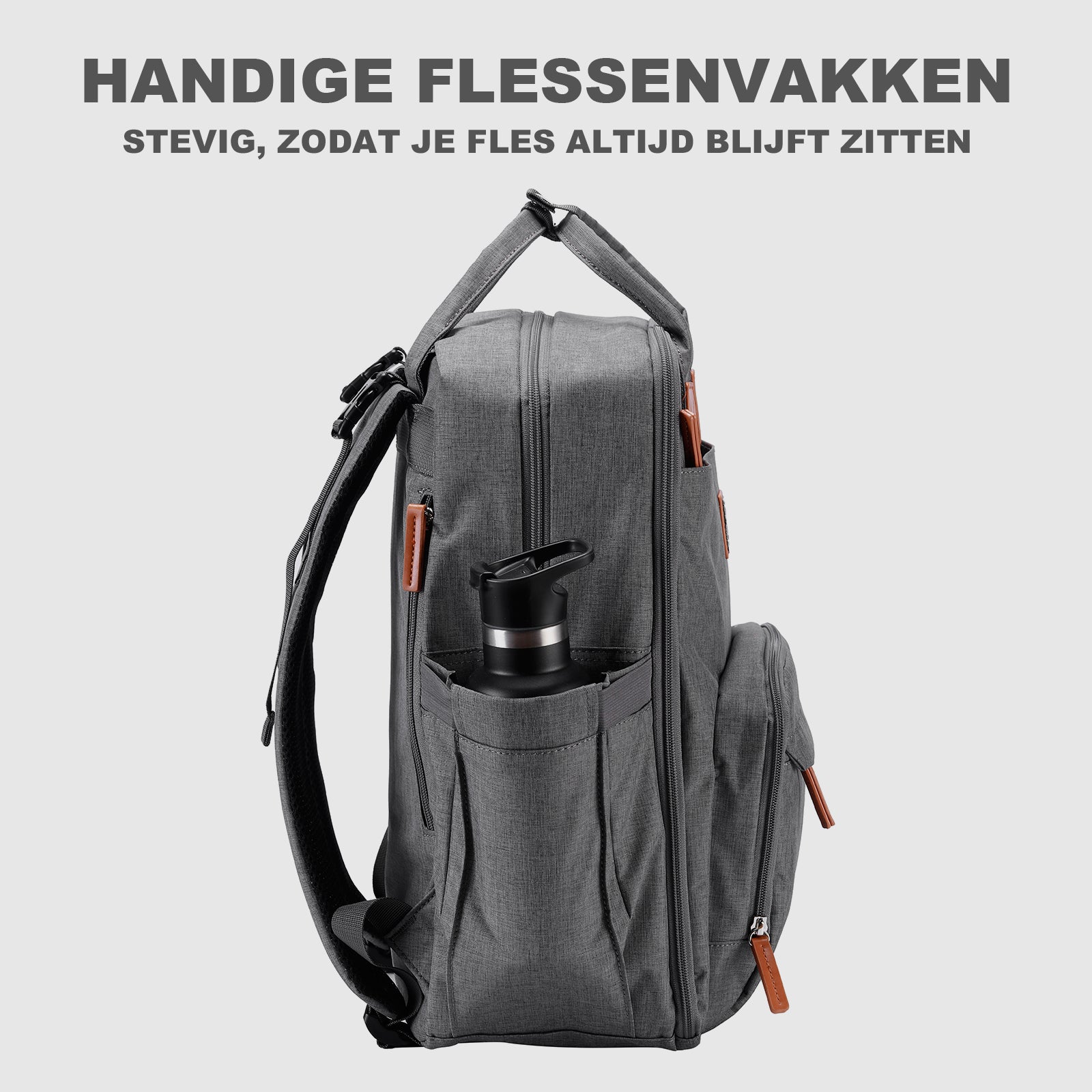 Brisby Rugzak voor Dames & Heren – Comfortabele, Waterafstotende Rugtas met Laptopvak, perfect als Schooltas, Werktas & voor op Reis. Geschikt als handbagage. Levenslange Garantie! - Donkergrijs