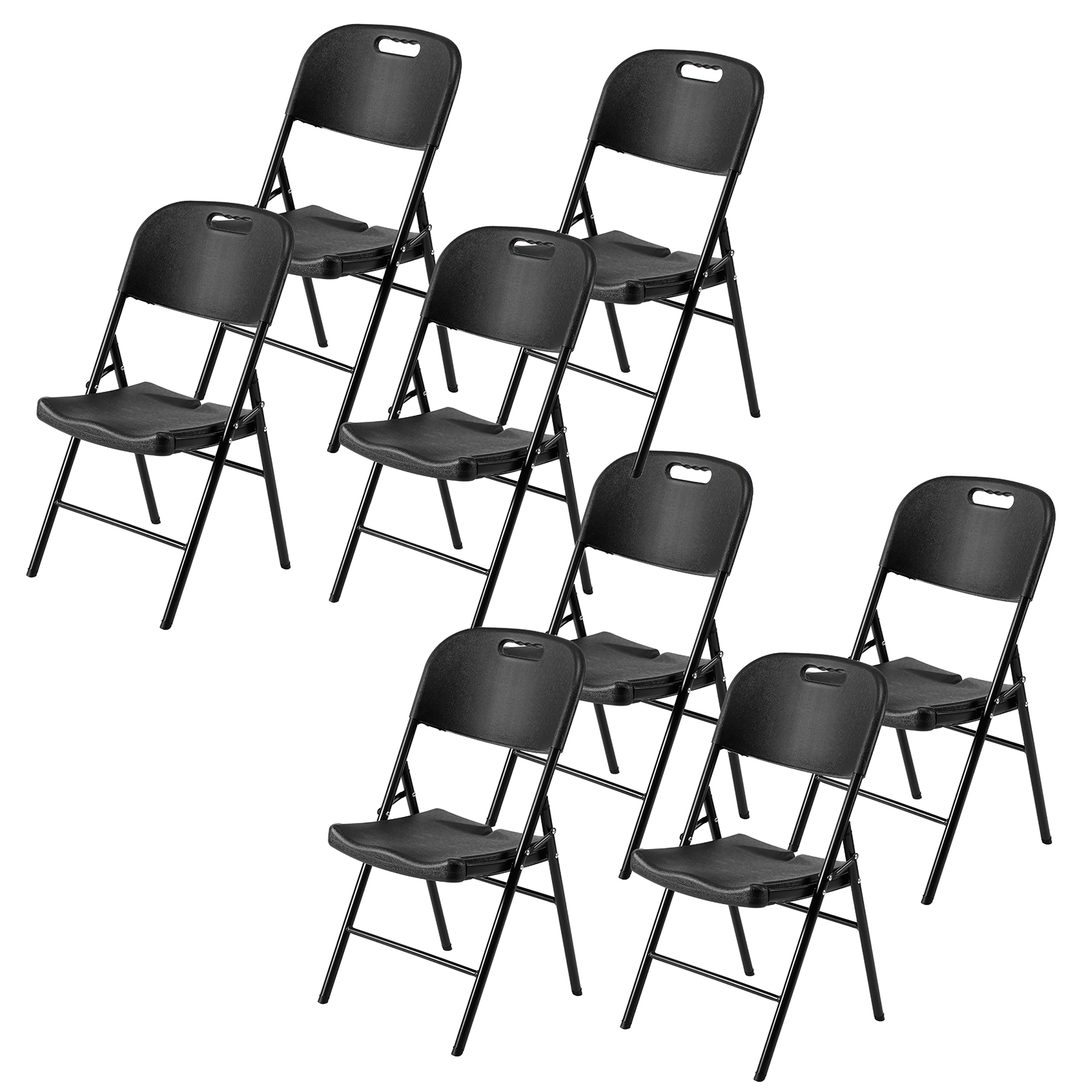 Bardi 8 Piece Folding Chair Set – Heavy Quality Folding Chair Set, Weather Resistant 47 x 54 x 87 cm. – Black
