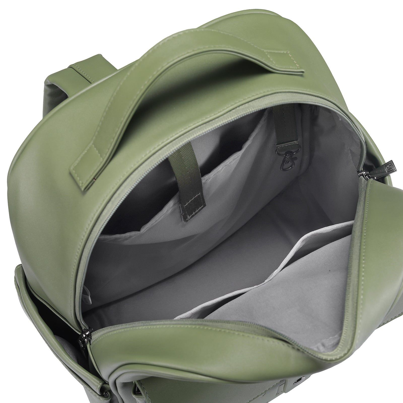 Venezia wear-resistant backpack green - PU leather - 14 inch laptop compartment - water-repellent