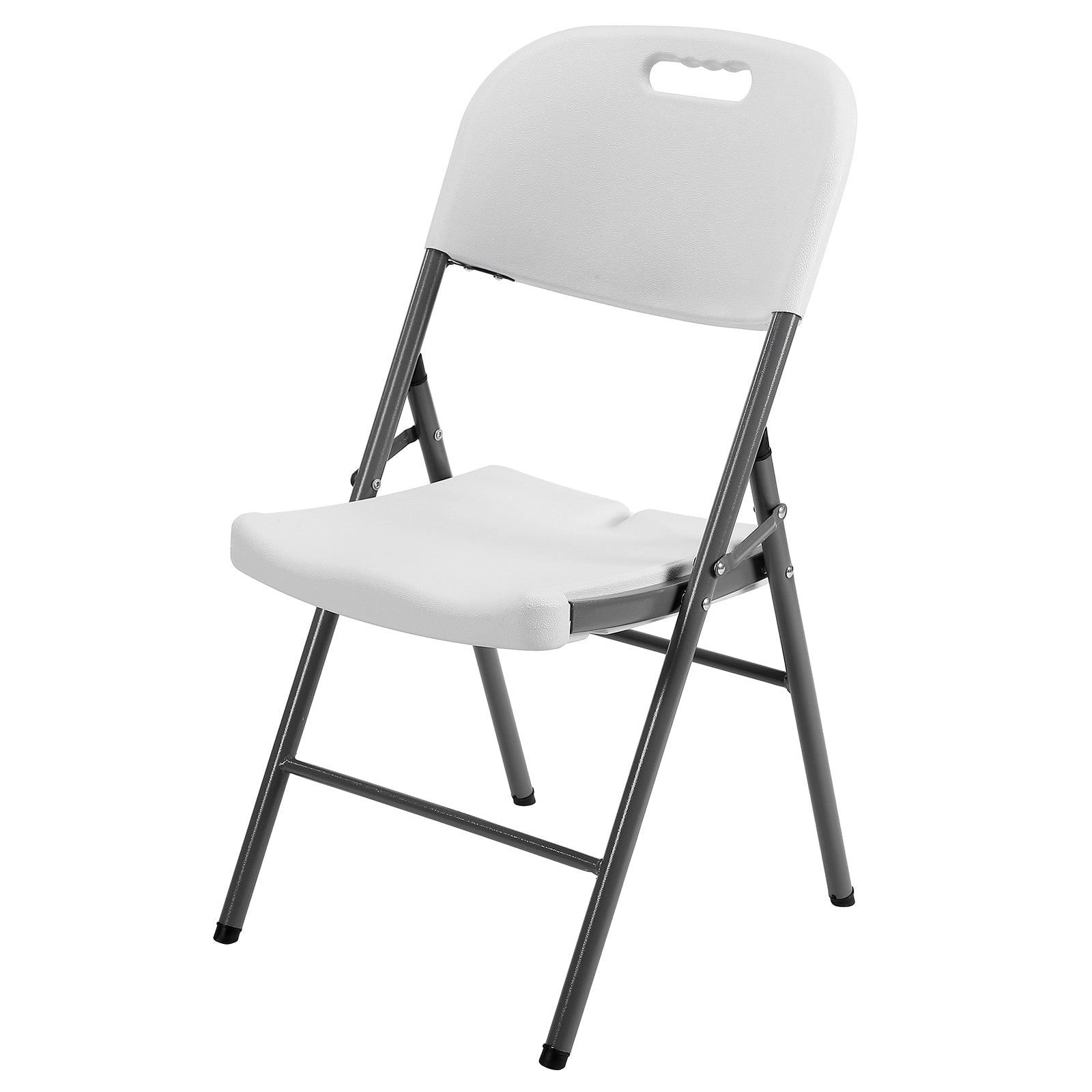 Bardi 4-piece folding chair set white/grey - heavy quality - weatherproof - 47x54x87 cm