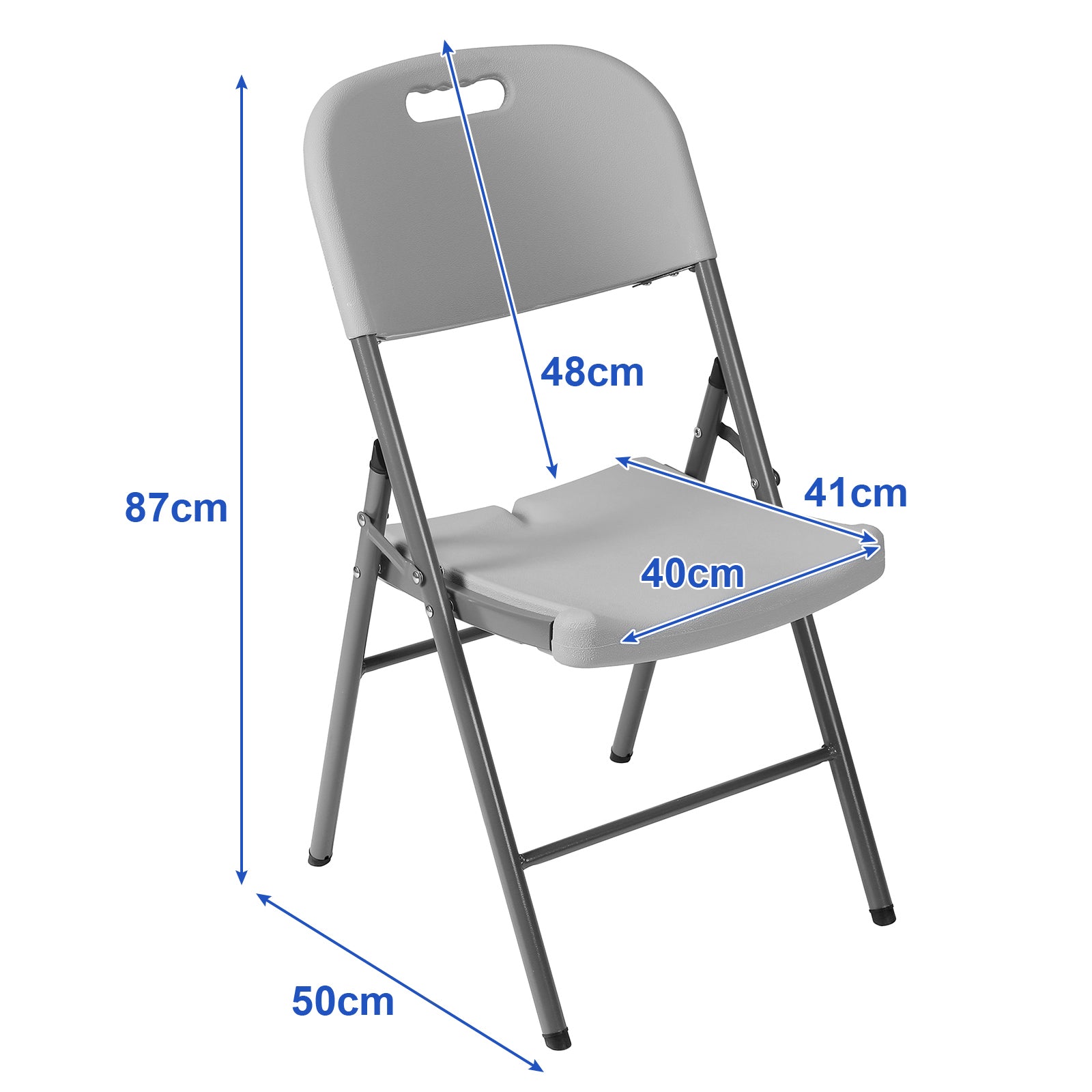 Bardi 4-delige Klapstoelen set stevig grijs - 200 kg draagvermogen