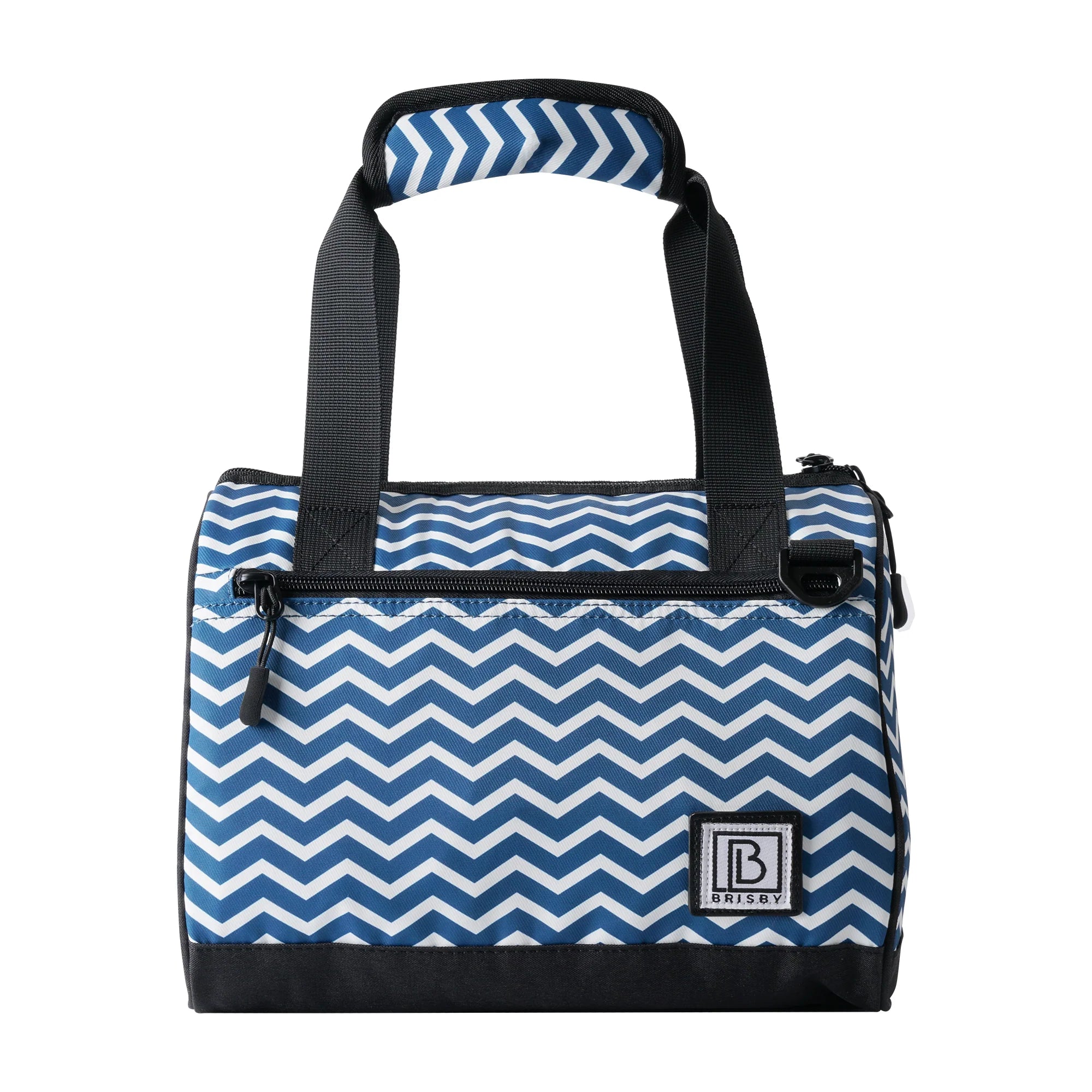Cooler bag 10L zigzag blue - Lunch bag - 4-layer insulated - 2 free cooling elements - incl. shoulder strap
