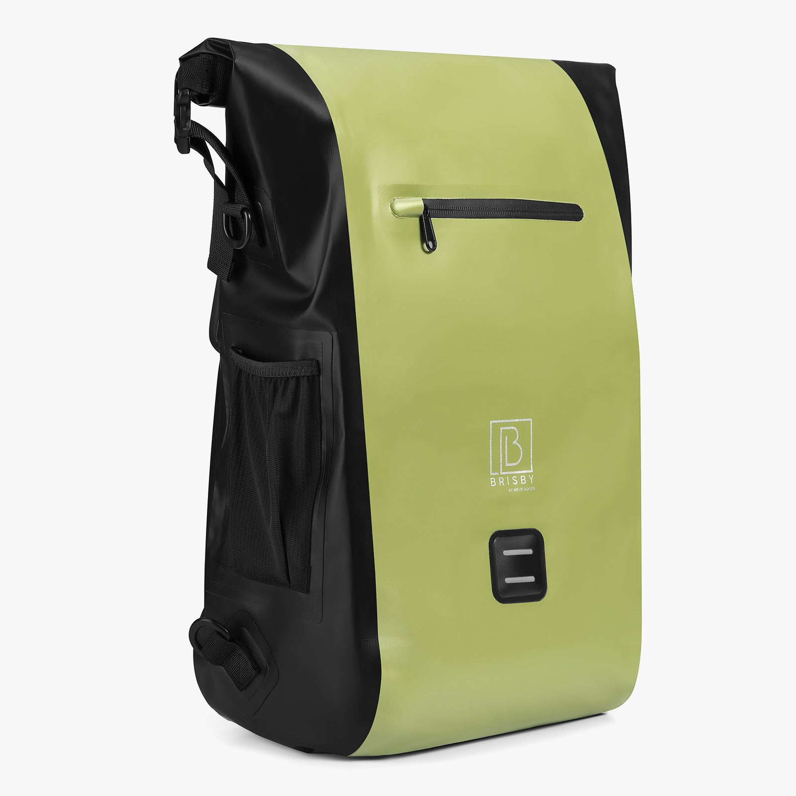 3 in 1 waterproof rolltop bicycle bag set 40-52L green - reflective - high visibility - bicycle bag - backpack - shoulder bag