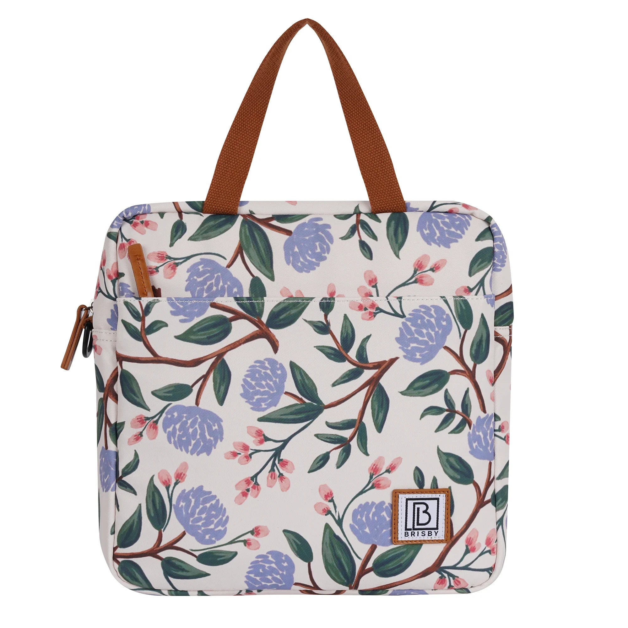 Cooler bag 7L black flowers - Lunch bag - 4-layer insulated - 2 free cooling elements - incl. shoulder strap
