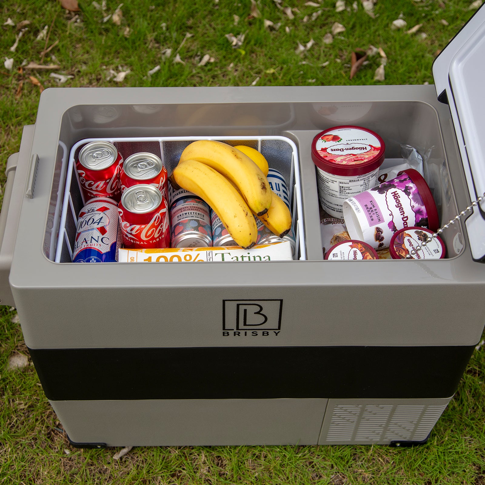 Compressor koelbox 49,5L en 8L koelbox zwart SET - Dual zone - koelen en vriezen - 12V en 230V - incl. 2x 1,2L thermosbekers