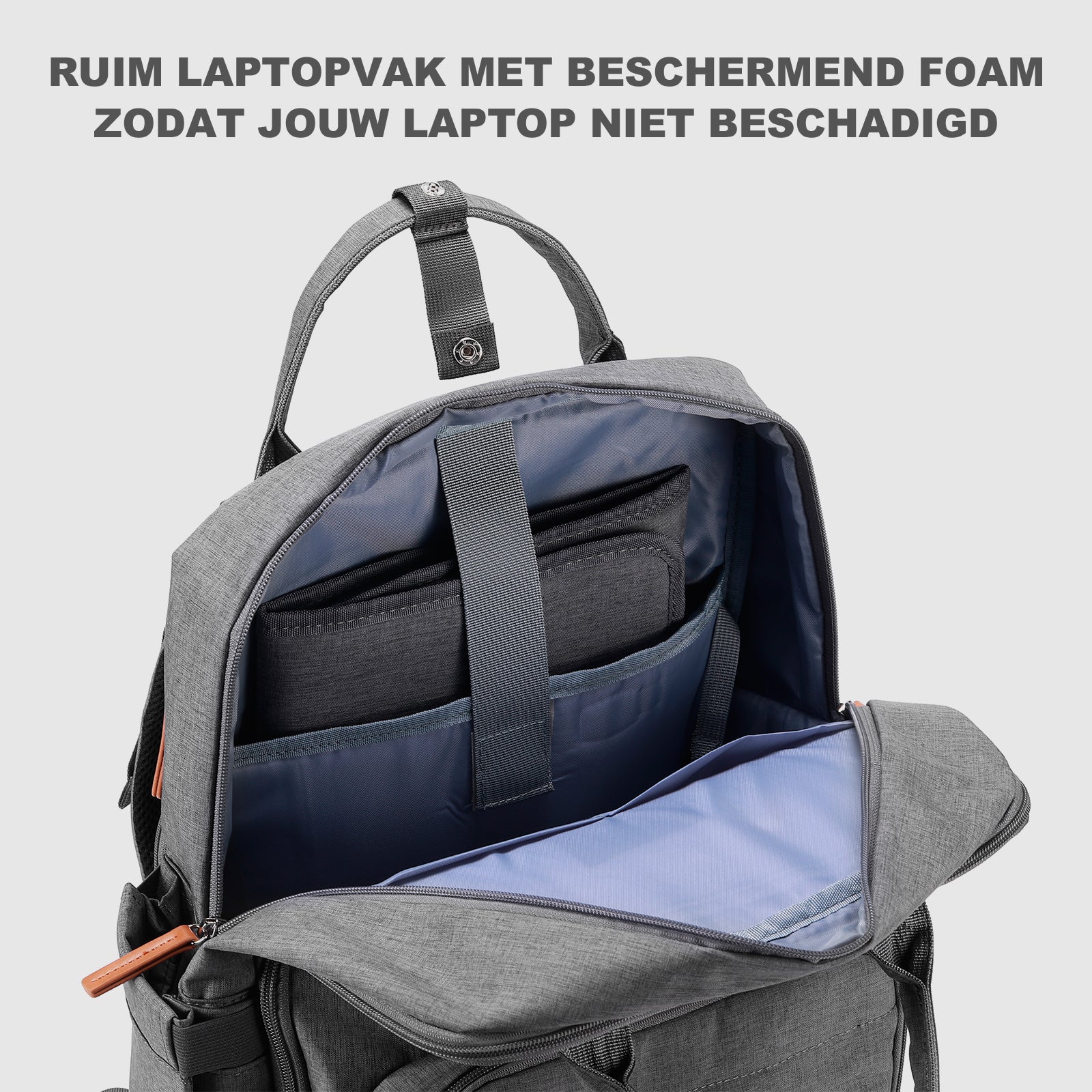 Brisby Rugtas unisex LTO donkergrijs - waterafstotend - laptopvak - handbagage