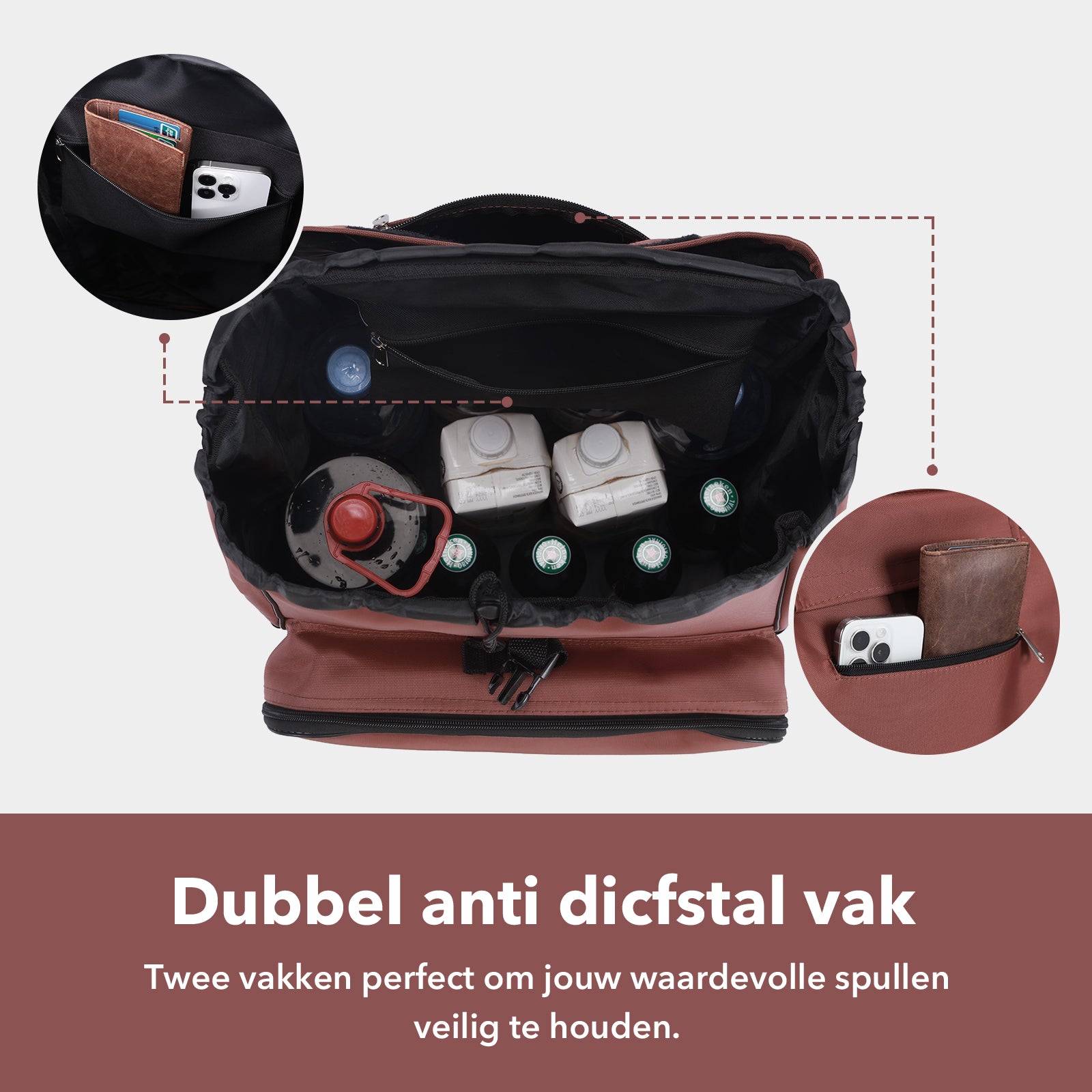 Boodschappentrolley Deluxe 50L met koelvak rood - boodschappenwagen - steekwagenfunctie