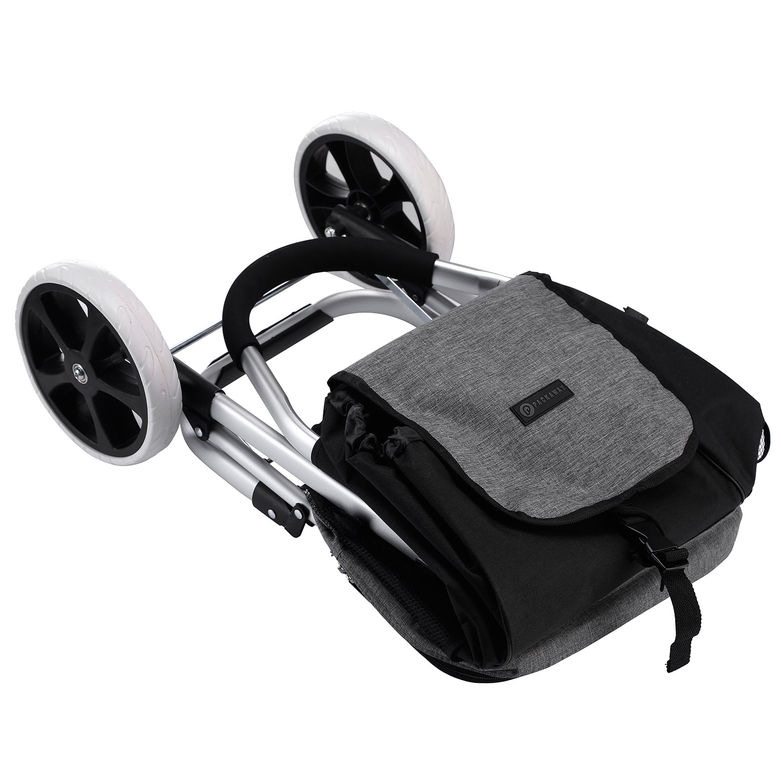 Shopping trolley 45L black and grey - shopping trolley suspension - foldable - telescopic handle