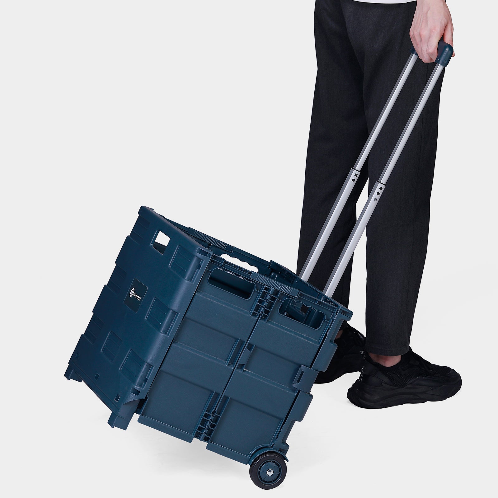 Packaway XL Foldable Shopping Trolley with wheels - Shopping crate - Storage box - Shopping trolley - Folding crate - 50 Liters - Blue