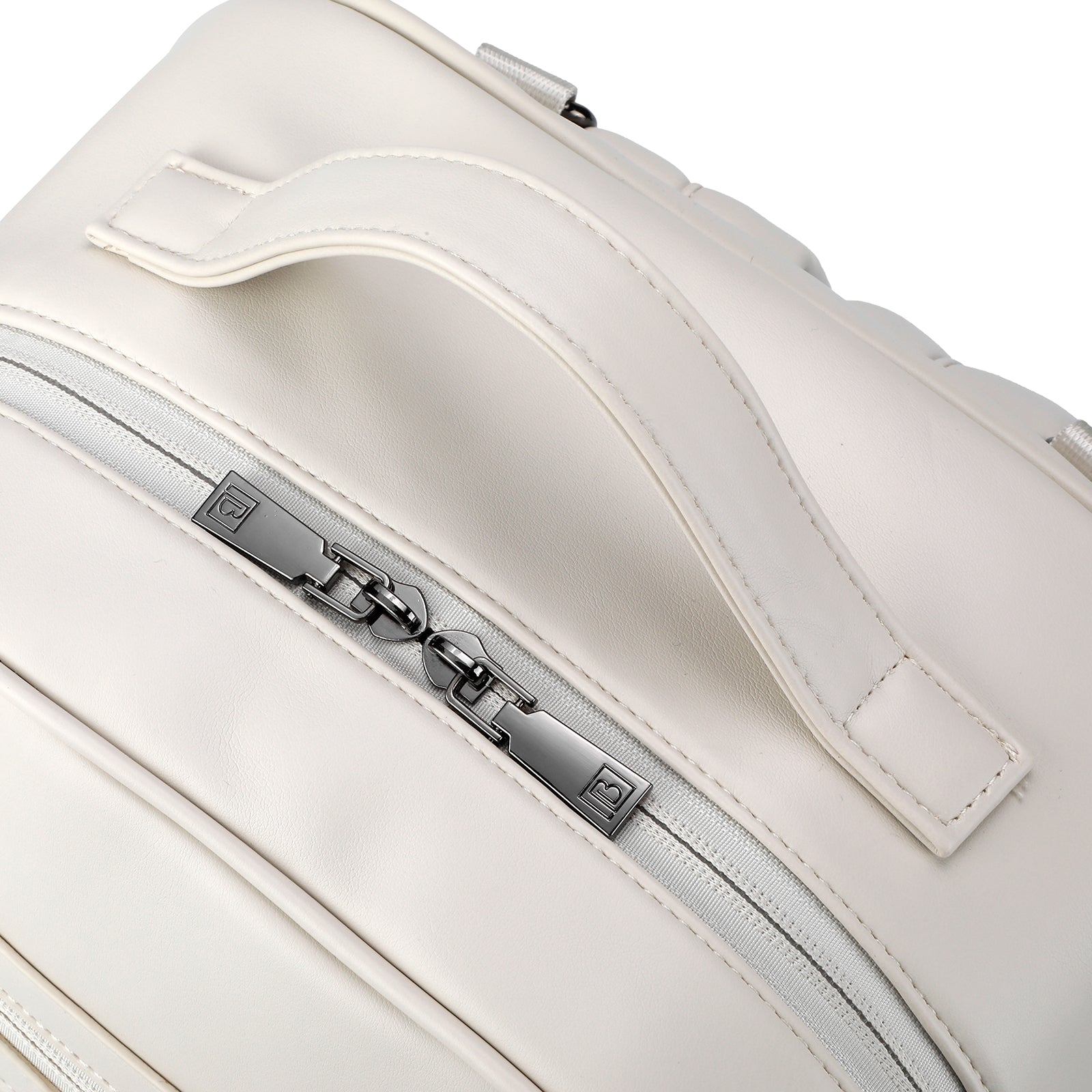 Venezia wear-resistant backpack white - PU leather - 14 inch laptop compartment - water-repellent