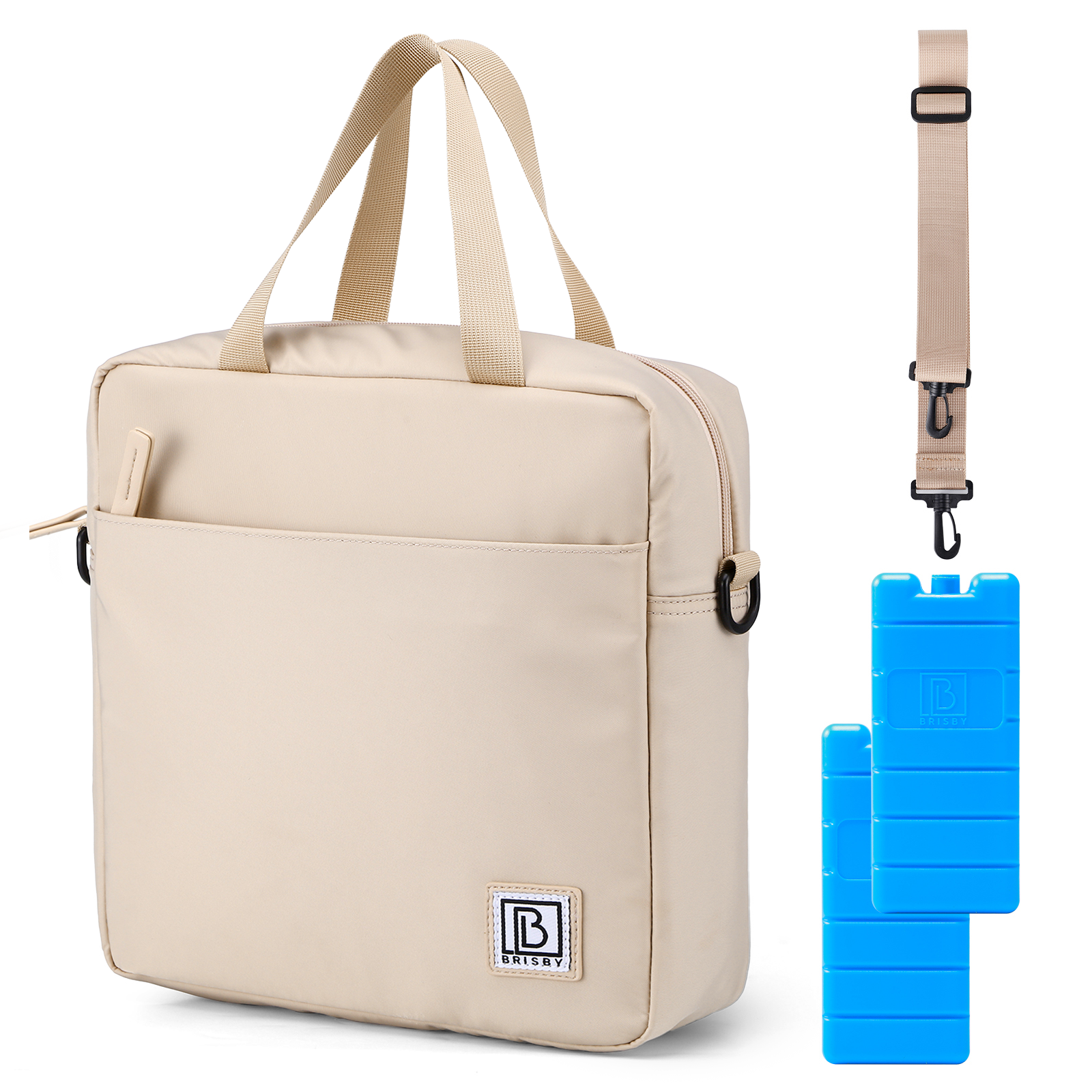 Brisby Koeltas 7L smooth champagne - incl. 2 koelelementen, schouderband