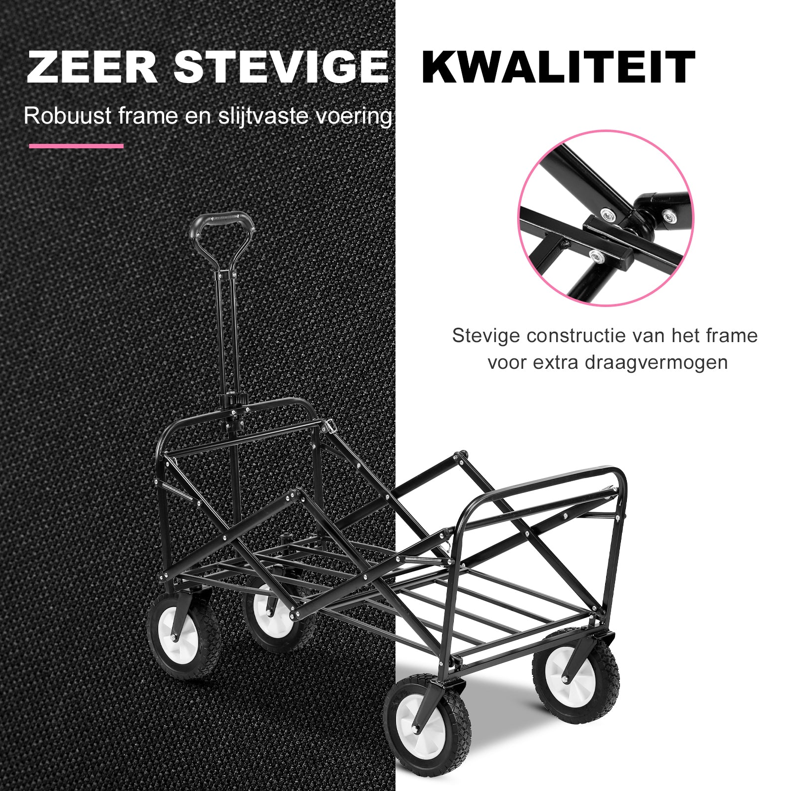 Packaway Bolderkar 70kg roze - opvouwbaar - wasbaar