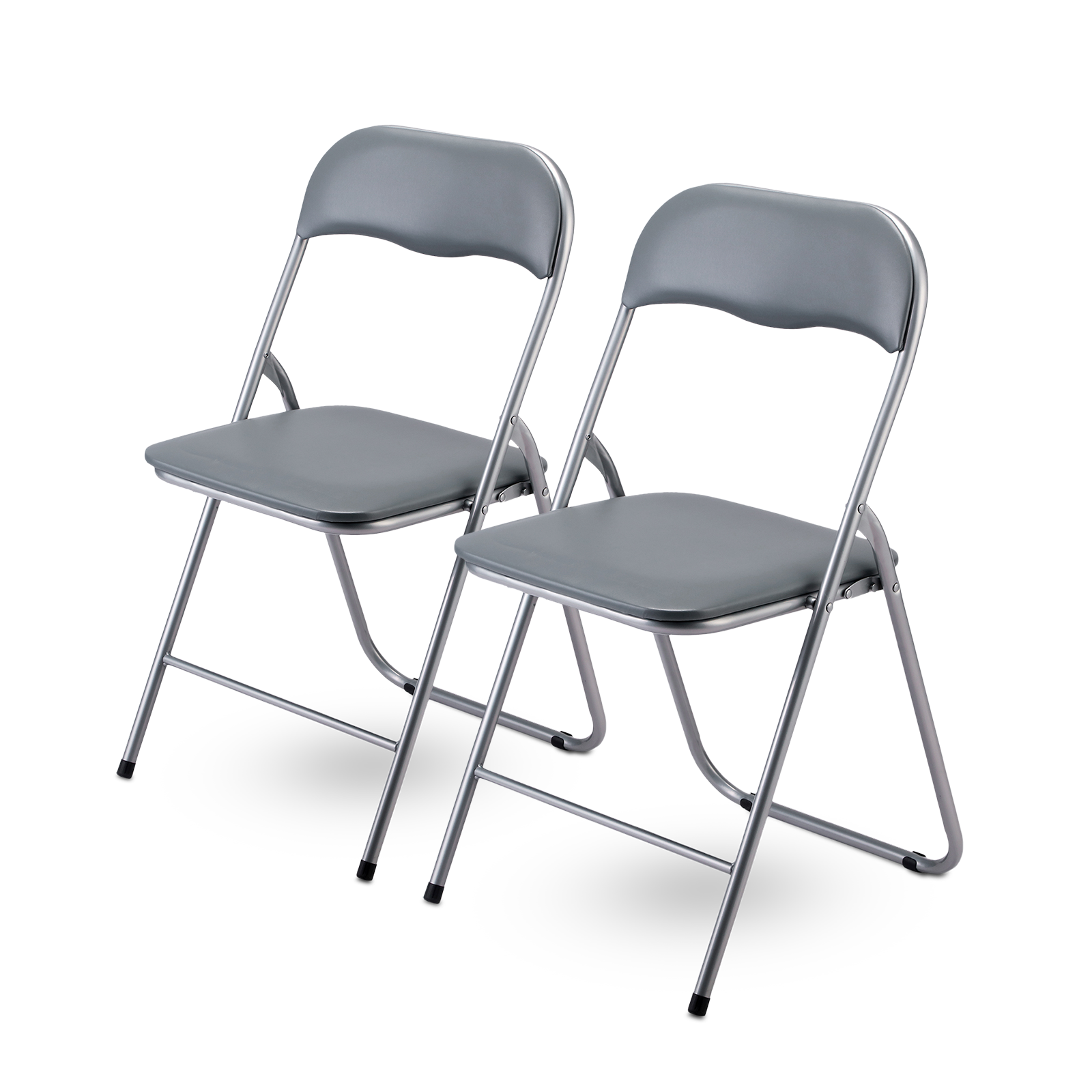 Bardi 2-delige Klapstoelen set PVC grijs - 100 kg draagvermogen