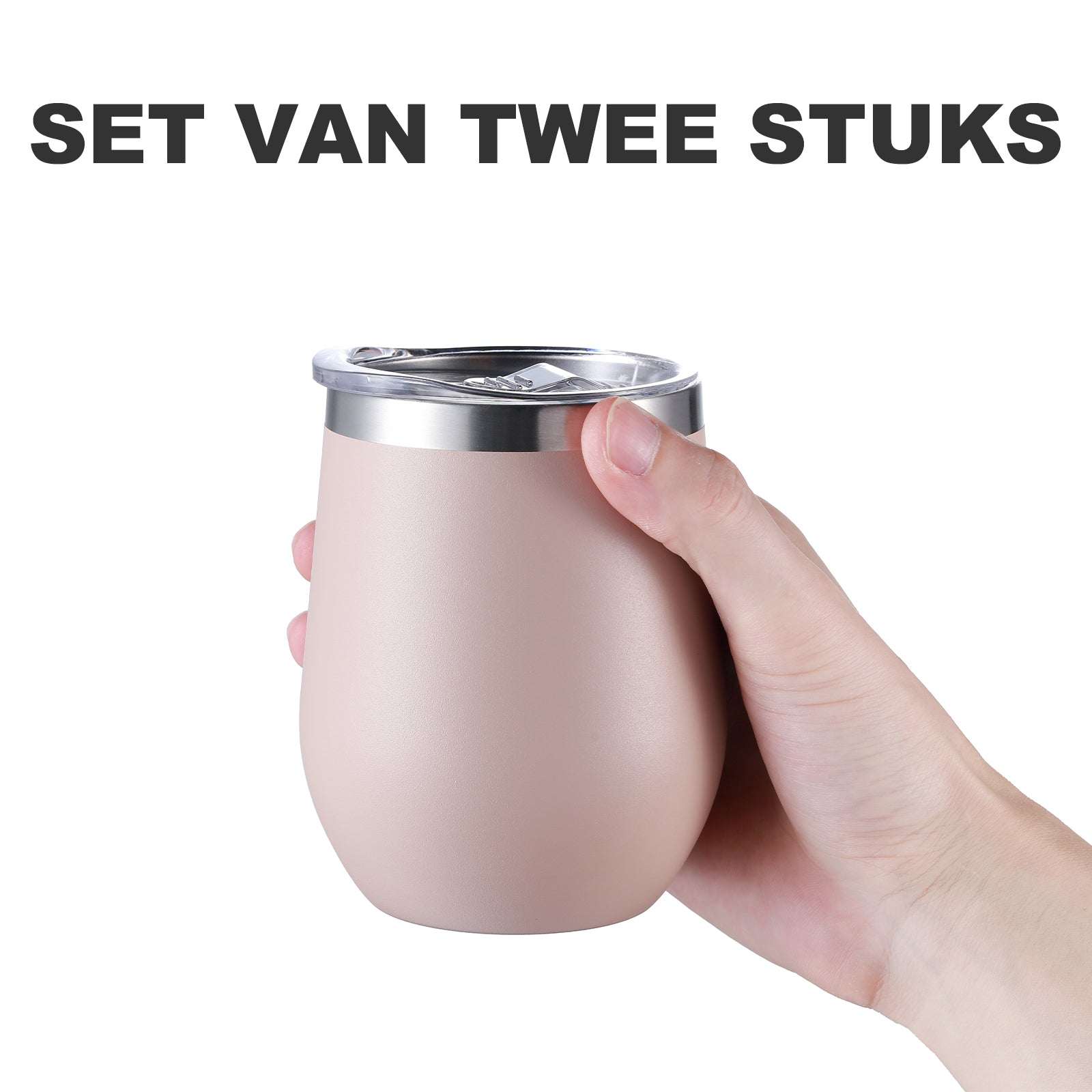 Bardi Thermosbekers 0,3L RVS roze set - incl. deksels - dubbelwandig