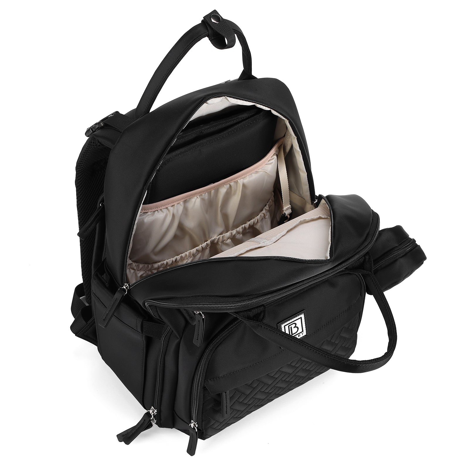 Brisby Luiertas premium zwart - incl. buggymontage, verschoonmatje, speenhouder
