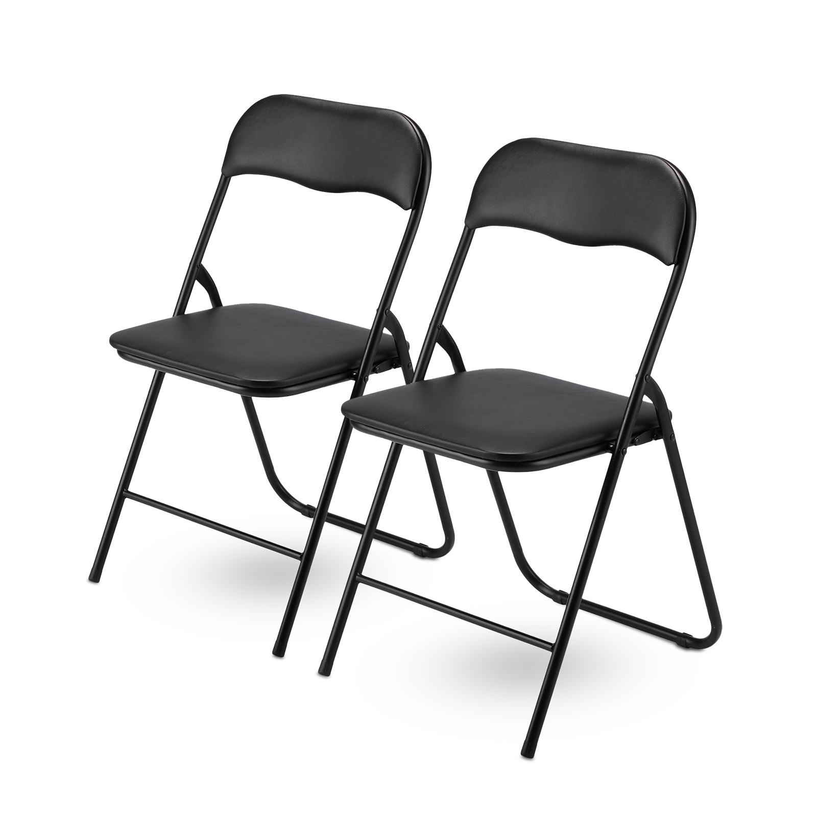 Bardi 2-delige Klapstoelen set PVC zwart - 100 kg draagvermogen