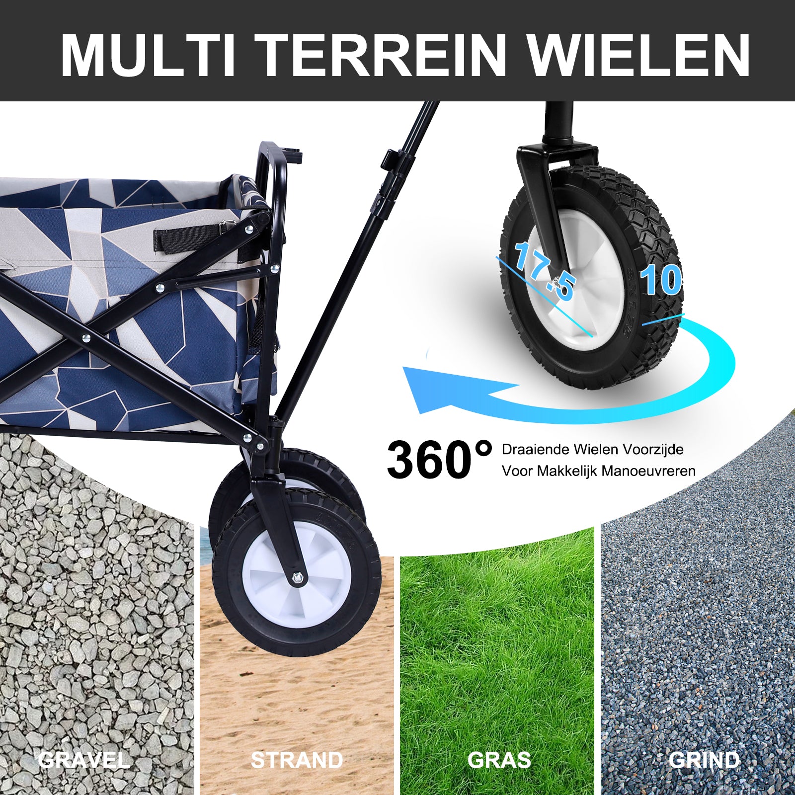 Packaway Bolderkar 70kg abstract pastel - opvouwbaar - wasbaar
