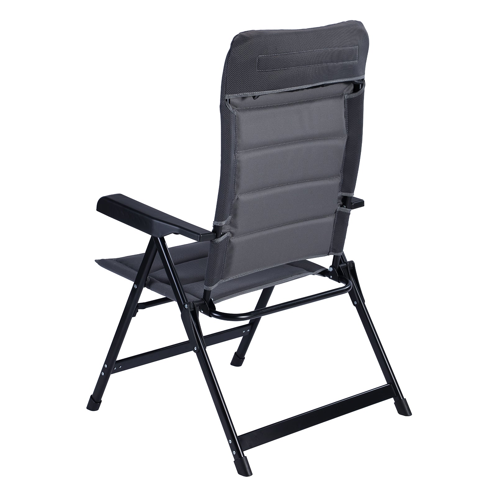 4-delige luxe campingstoelen set - 7 standen - 120 kg draagvermogen - lichtgewicht - grijs