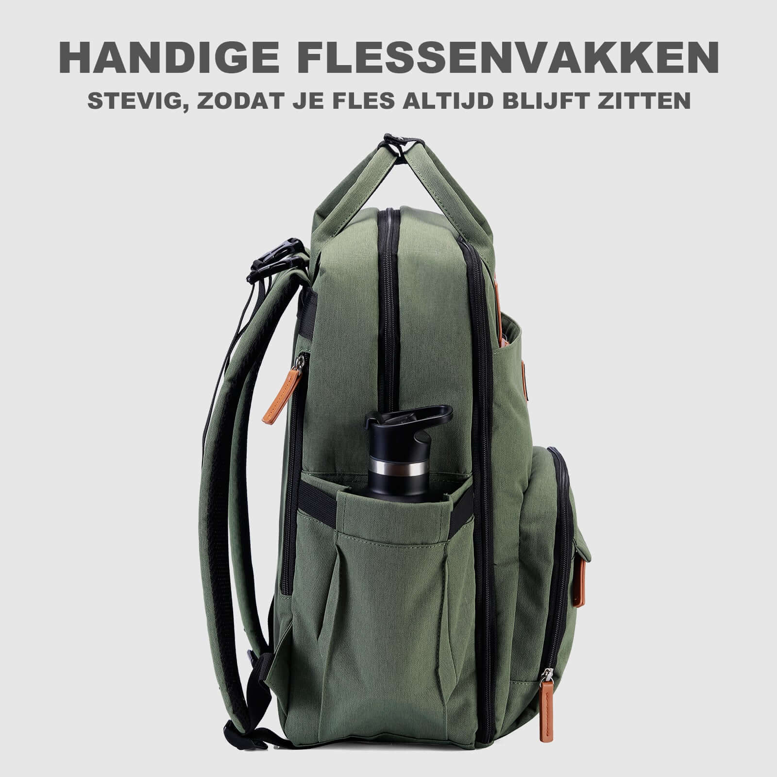 Brisby Rugzak voor Dames & Heren – Comfortabele, Waterafstotende Rugtas met Laptopvak, perfect als Schooltas, Werktas & voor op Reis. Geschikt als handbagage. Levenslange Garantie! - Groen Brisby Rugzak voor Dames & Heren – Comfortabele, Waterafstot