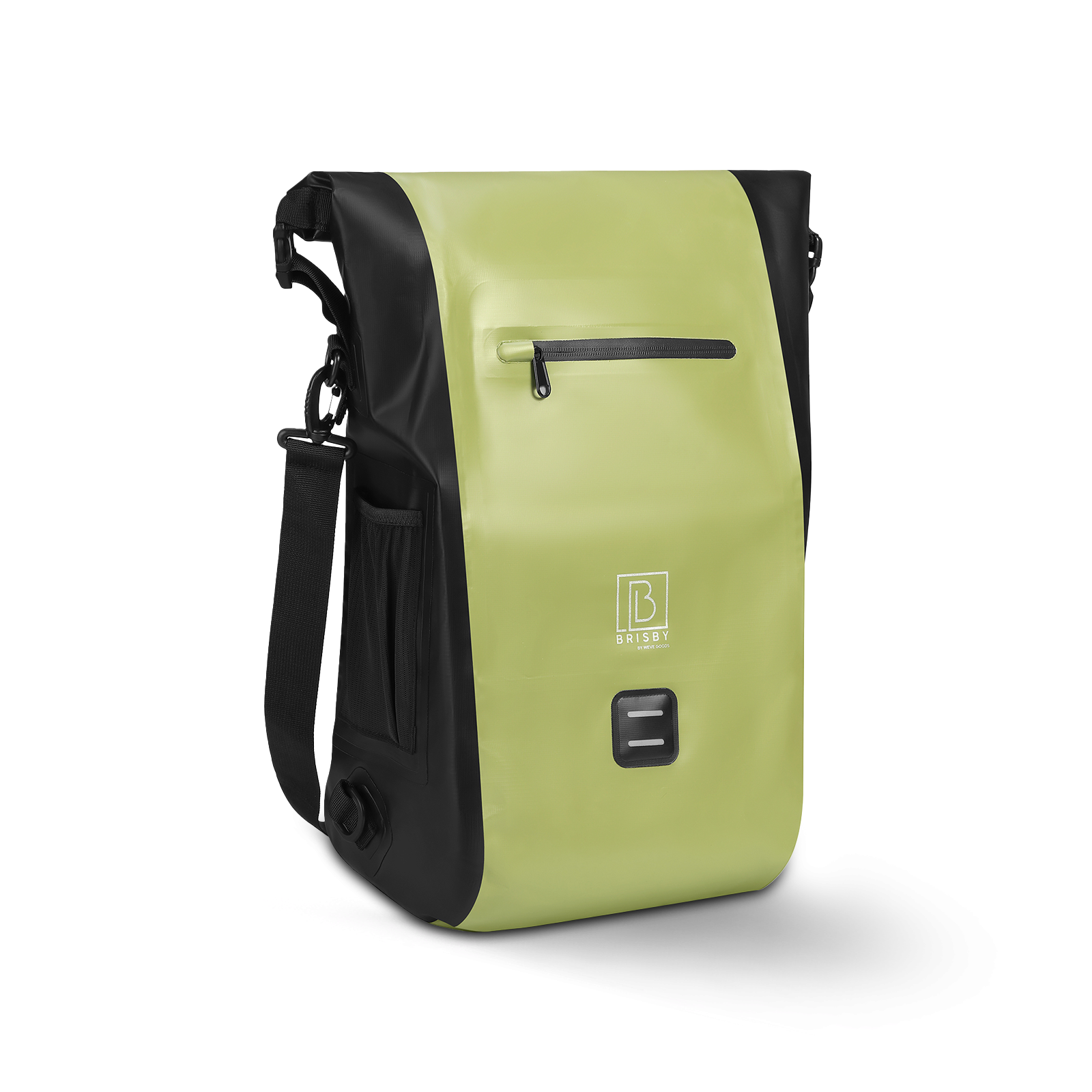 3 in 1 waterproof rolltop bicycle bag 20-26L Green - reflective - high visibility - bicycle bag - backpack - shoulder bag