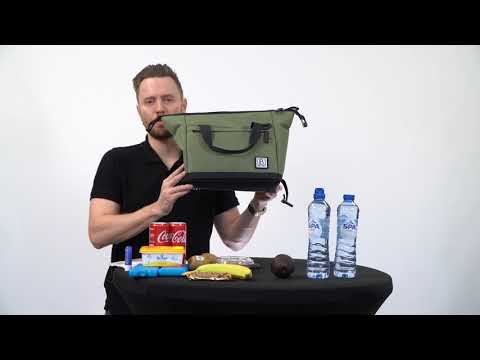 Cooler bag 12L green - Lunch bag - 4-layer insulated - extra space foldable - 2 free cooling elements - incl. shoulder strap