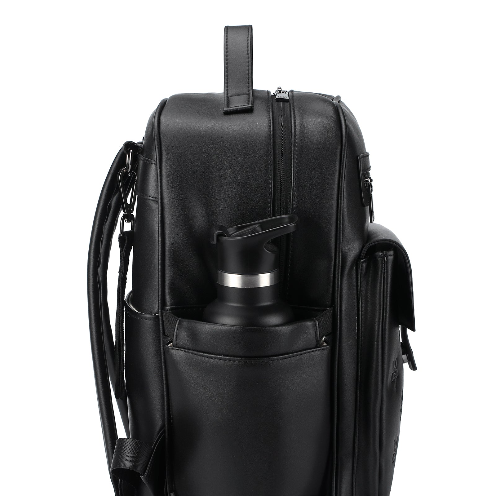 Venezia wear-resistant backpack black - PU leather - 14 inch laptop compartment - water-repellent