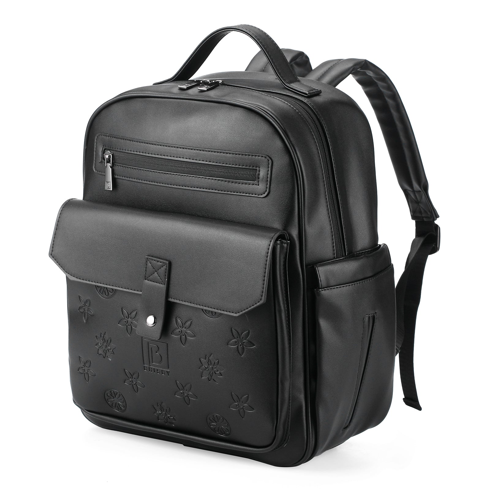 Venezia wear-resistant backpack black - PU leather - 14 inch laptop compartment - water-repellent