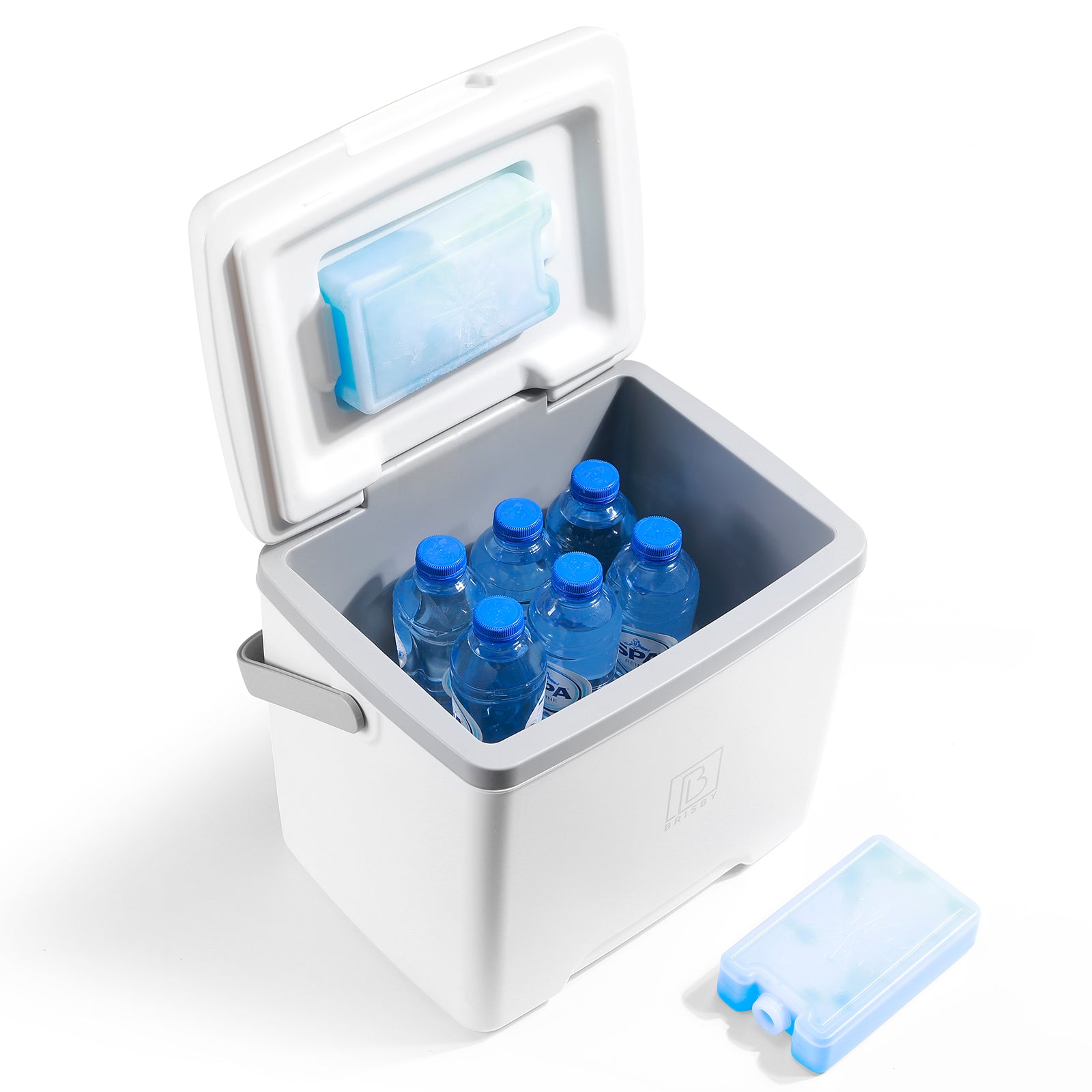 Koelbox 13L wit - Tot maximaal 40 uur isolatie - incl. 2 450ml koelelementen - temperatuur veilige sluiting - koelelement vergrendeld in deksel