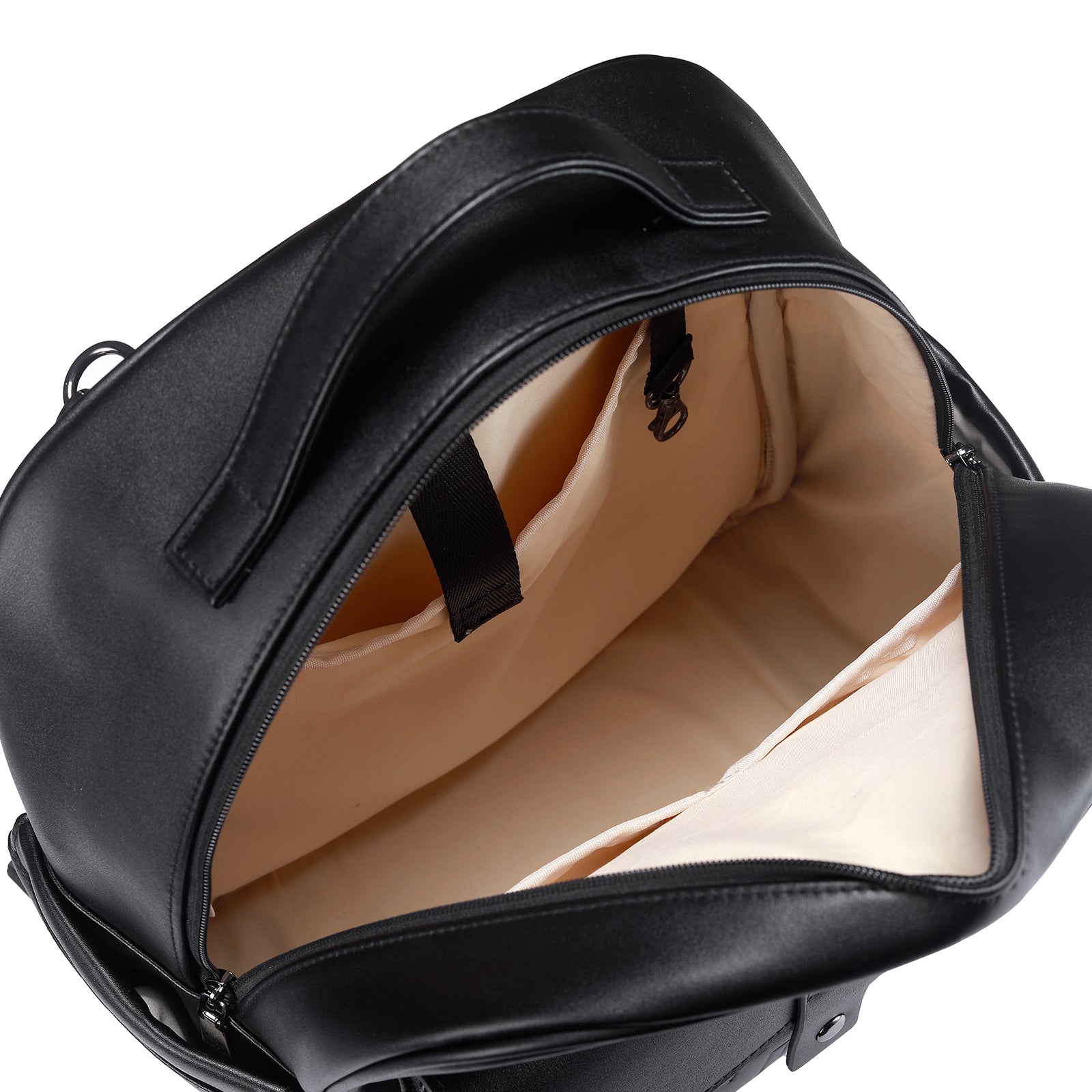 Venezia wear-resistant backpack black - PU leather - 14 inch laptop compartment - water-repellent