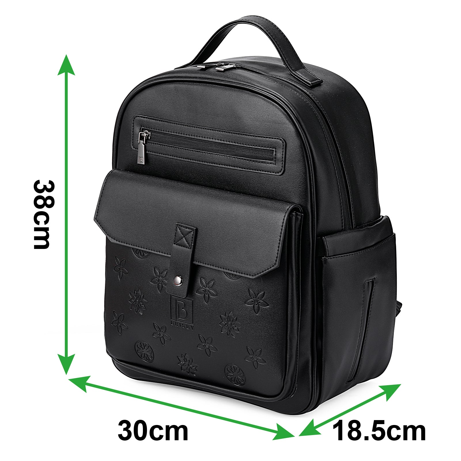 Venezia wear-resistant backpack black - PU leather - 14 inch laptop compartment - water-repellent