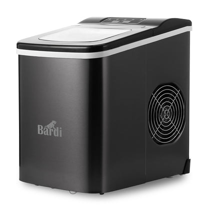 Bardi 2.0L Deluxe IJsblokjesmachine – IJsblokmaker Inclusief Luxe Thermosbeker en IJsschep – 9 Blokjes in 8 Minuten – GUNMETAL RVS