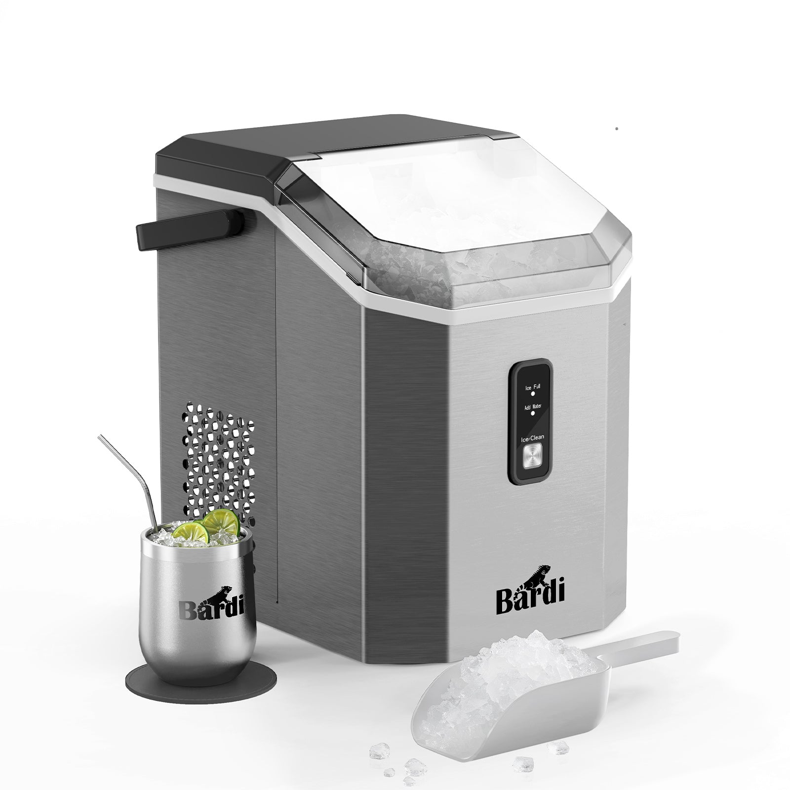 Bardi Nugget IJsblokjesmachine Square 1,1L RVS - 15 kg/24 uur - incl. thermosbeker