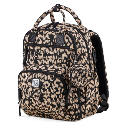 Brisby Premium Luiertas – Uitgebreide en Functionele Verzorgingstas – met buggymontage – Anti Diefstal Vakken - Reistrolley Sleeve - Inclusief verschoonmatje t.w.v.15,99 euro en speenhouder - Levenslange Garantie - Leo