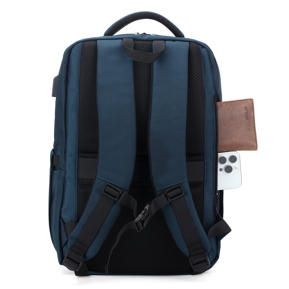 Brisby Rugzak Pro 2 – Laptoprugzak tot 15,7 inch voor Werk, School en Reizen – Waterafstotend – Met Tabletvak, Antidiefstalvak en Trolleysleeve – Blauw