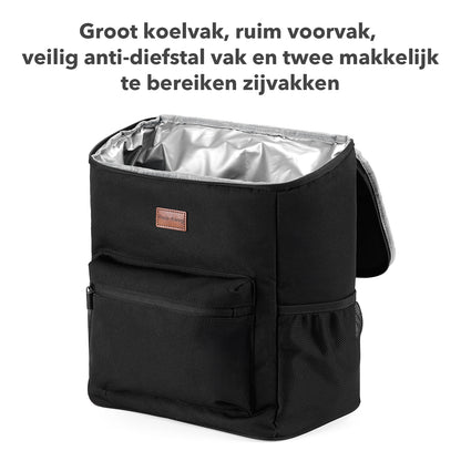 Packaway Koeltas rugzak 25L zwart - incl. 2  koelelementen, flessenopener