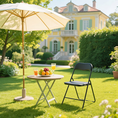 Bardi 2-delige Klapstoelen set PVC zwart - 100 kg draagvermogen