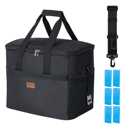 Packaway Koeltas 40L zwart - incl. divider, 6 koelelementen, draagband