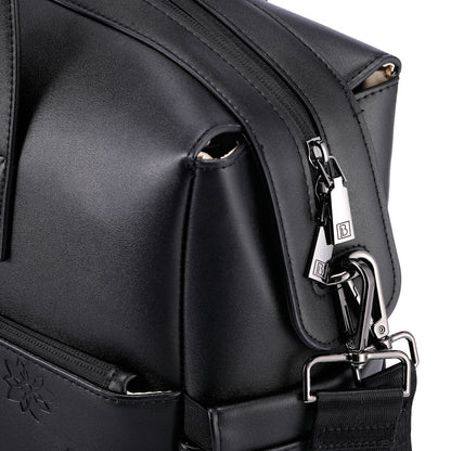 Venezia weekend bag black - shoulder bag - travel bag - hand luggage - wear-resistant - incl. hanging hooks - PU leather