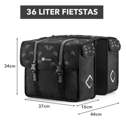 Dubbele fietstassen fietspatroon 36L - waterdichte fietstassen elektrische fiets - reflecterend