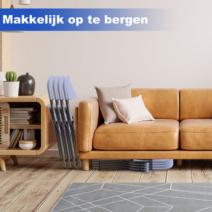 Bardi 4 Delige Klapstoelenset – Vouwstoelenset Zware Kwaliteit, Weersbestending 47 x 54 x 87 cm. – GRIJS