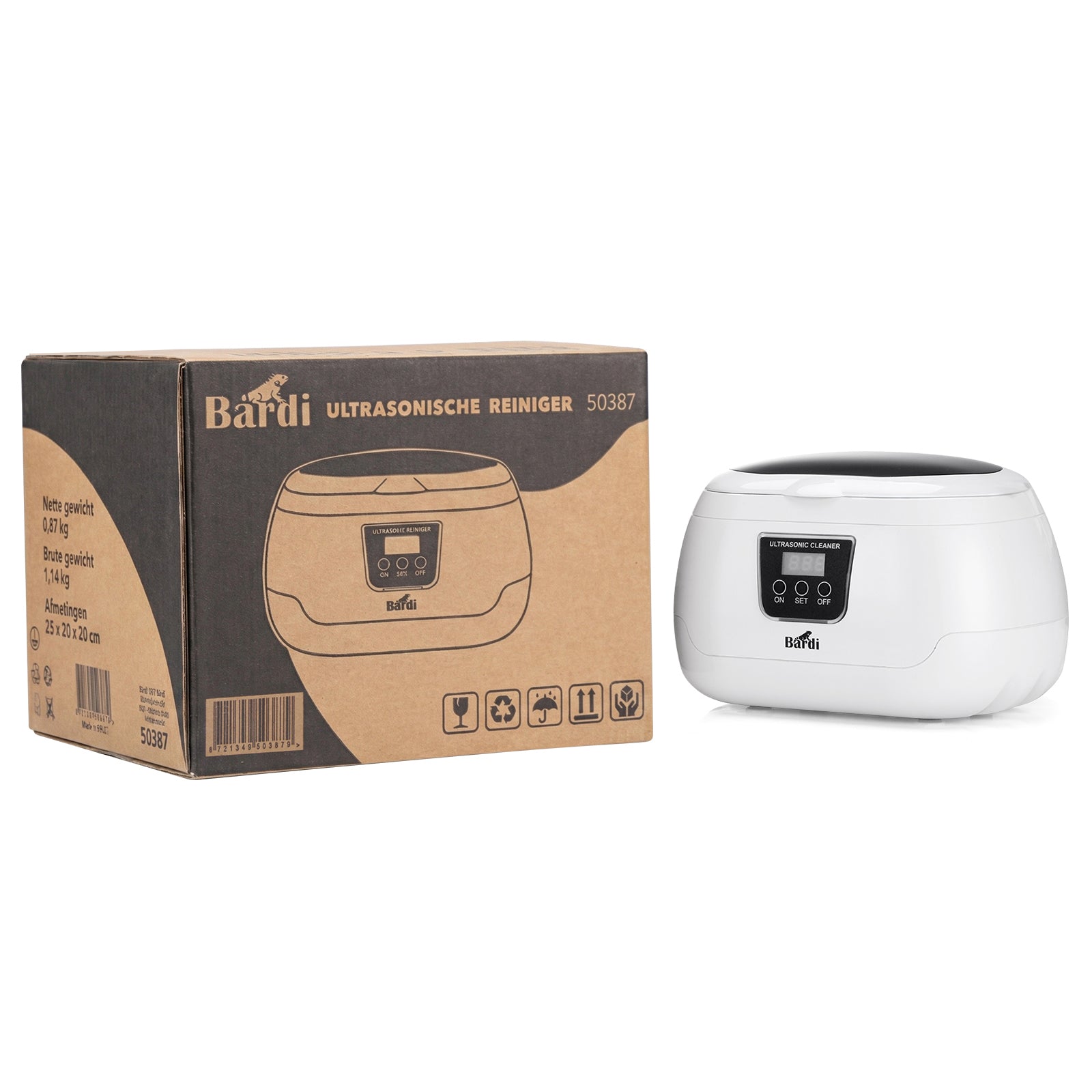 Bardi Ultrasoon reiniger 600ml - Incl. mandje en rek - model 1