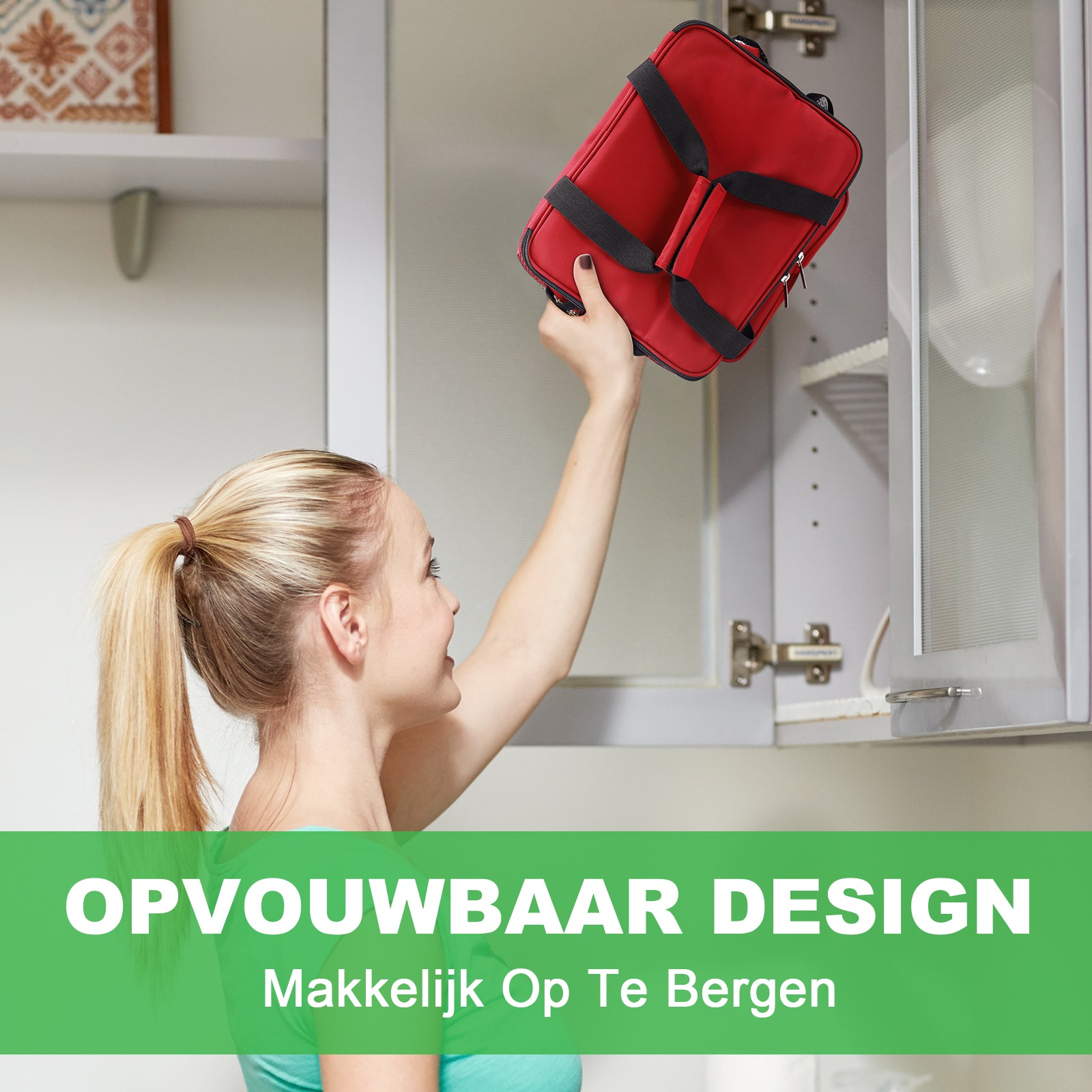 Koeltas 15L koeltas rood - lunchtas - 4-laags geïsoleerd - opvouwbaar - incl. 2 gratis koelelementen en draagband