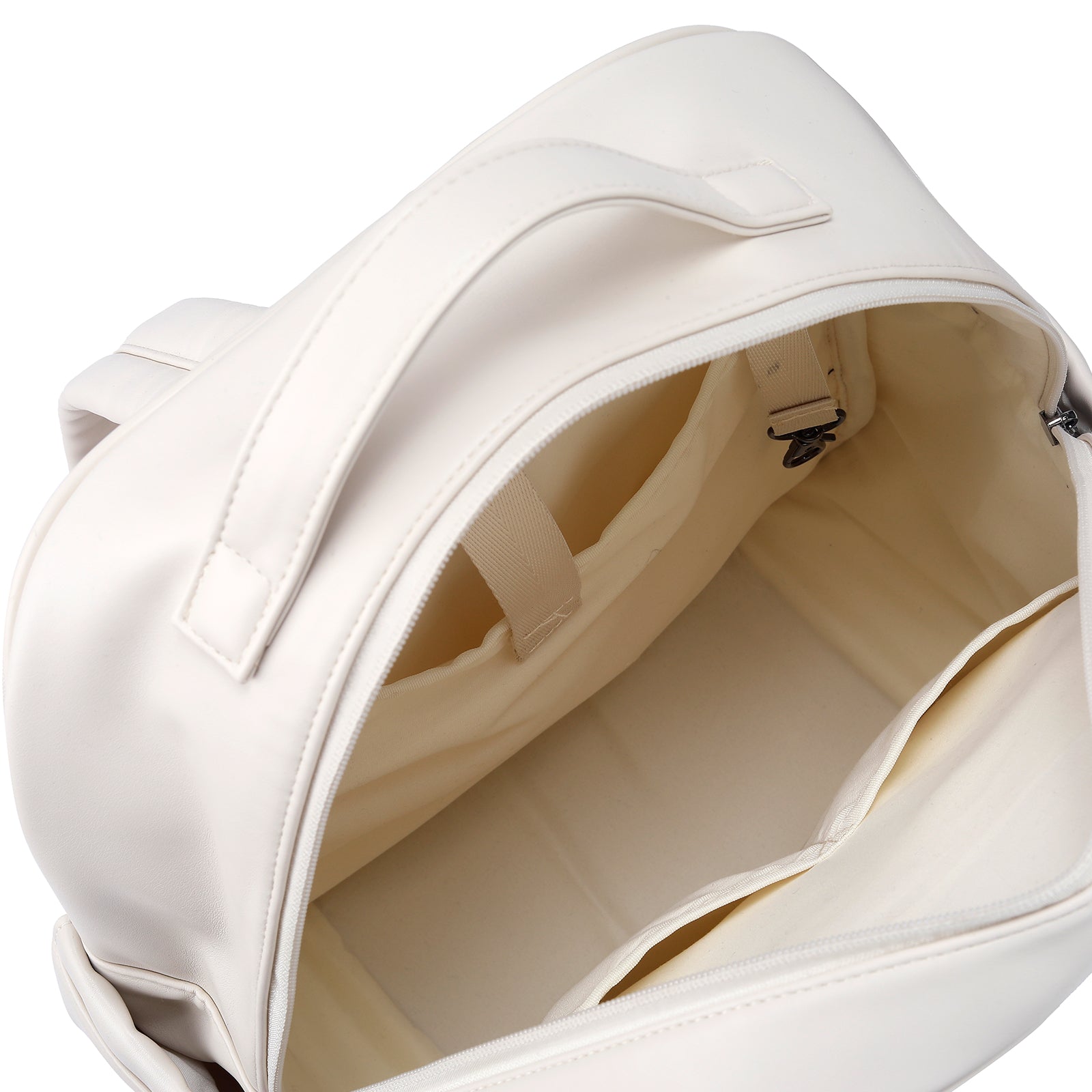Venezia wear-resistant backpack white - PU leather - 14 inch laptop compartment - water-repellent