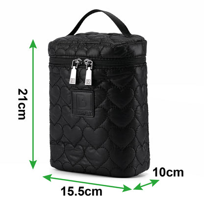 Florence diaper bag 17L black - shoulder bag, care bag - hard-wearing - incl. cool bag, changing mat and stroller hooks - nylon