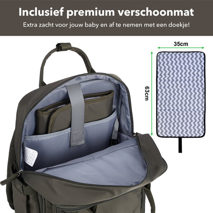 Brisby slijtvaste Luiertas – verzorgingstas – met buggymontage - Forest Green
